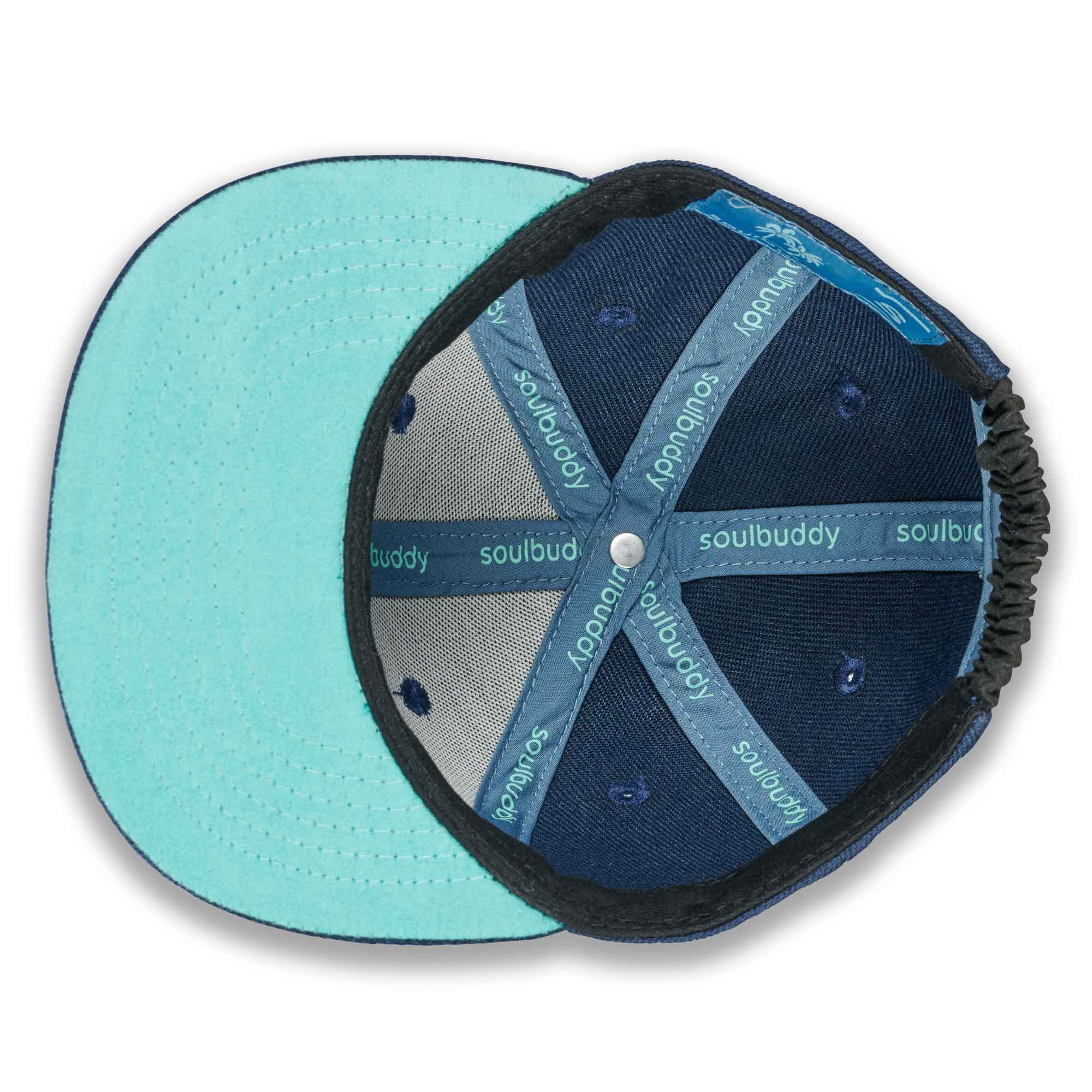 Soulbuddy Kids Snapback Cap Blau Türkis Innen Rubber