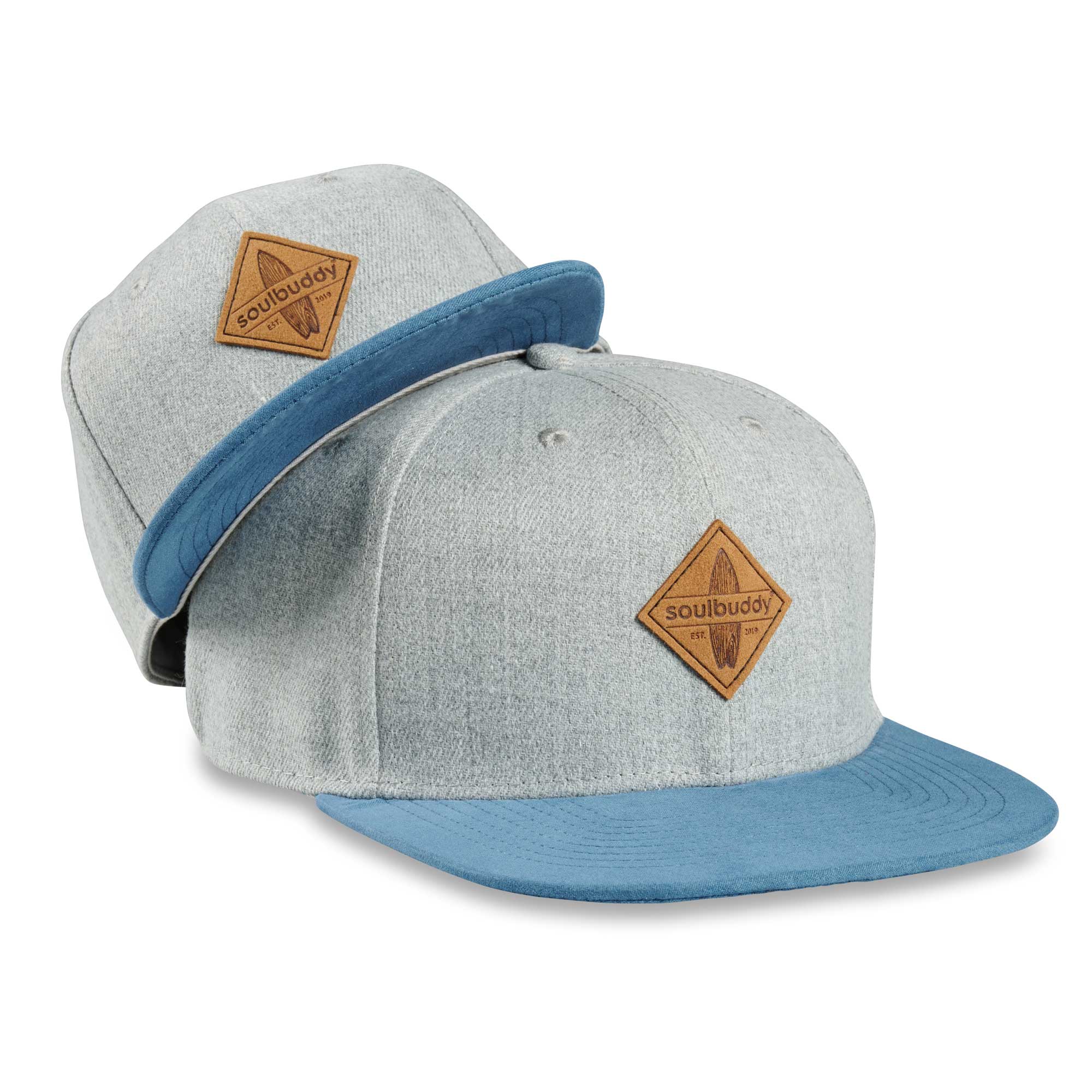 Snapback Cap 2er-Set Grau-Blau