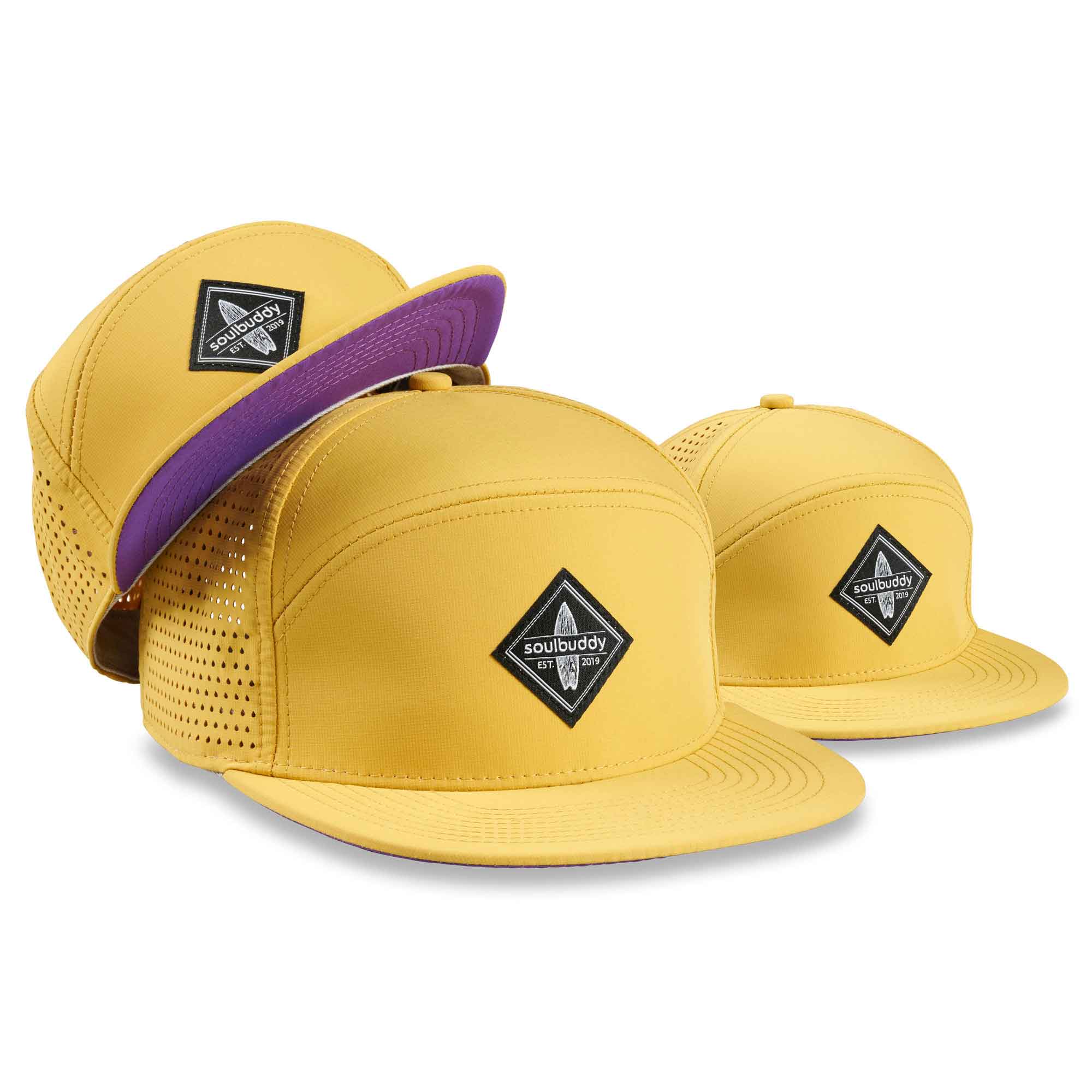 Special Snapback Cap Gelb-Lila 3er-Set