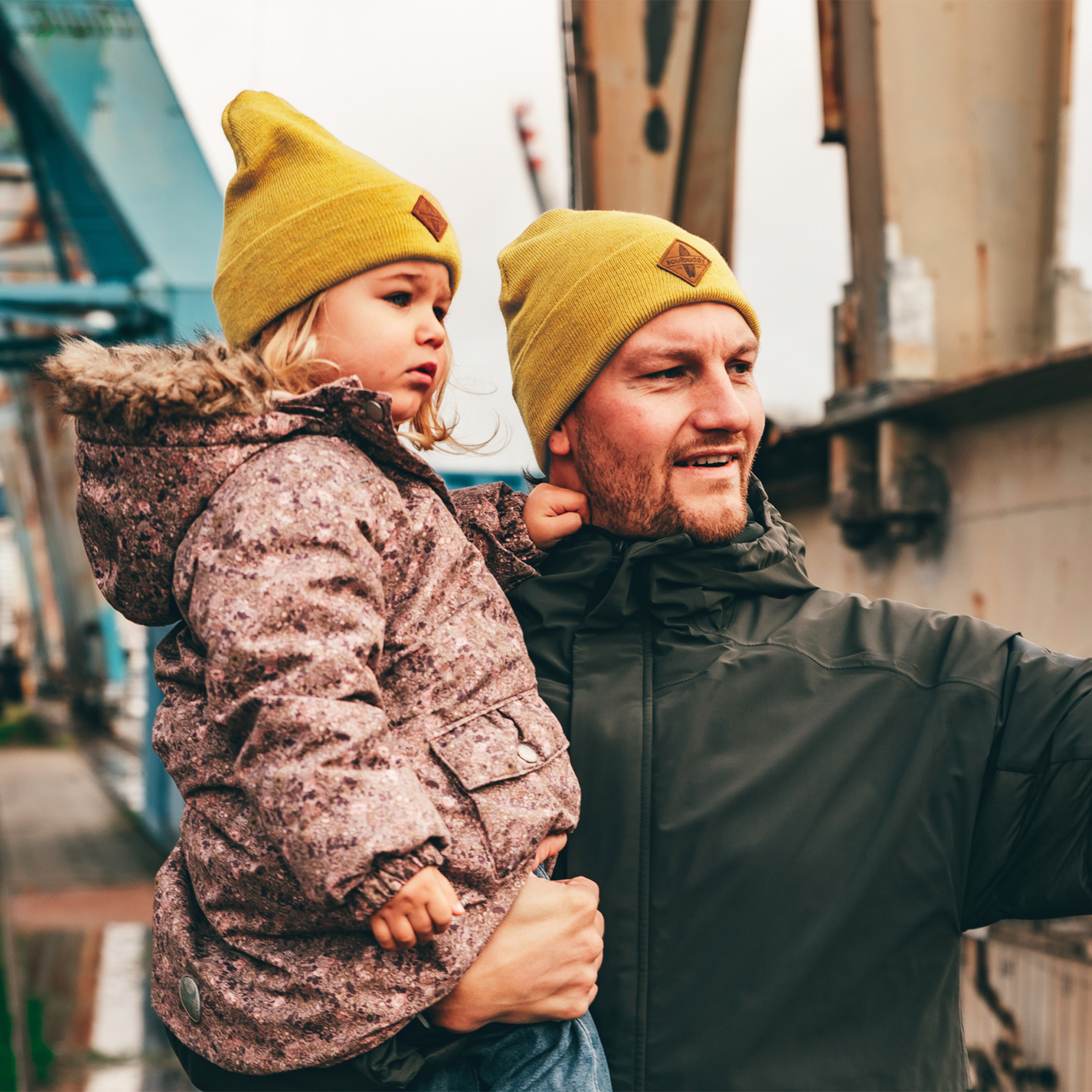 Vater Tochter Outfit Partnerlook senfgelb