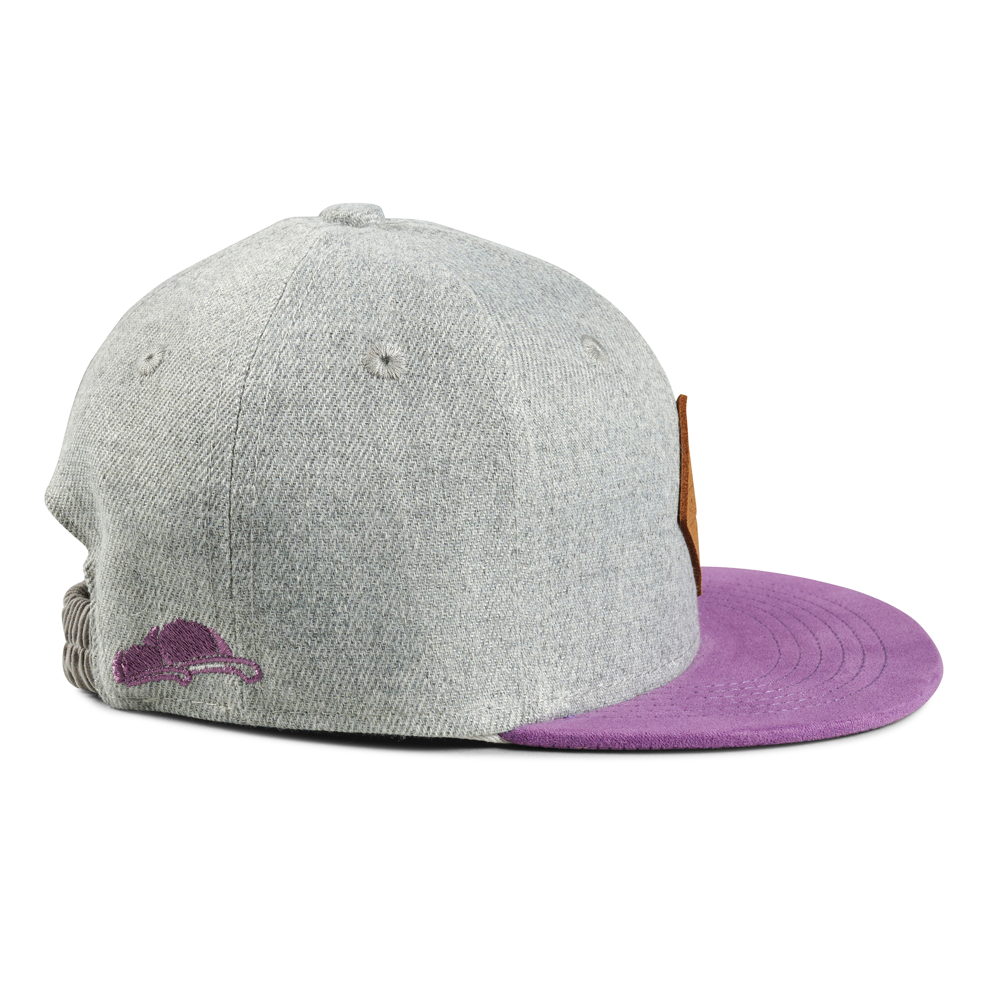 Kinder Basecap grau-lila Seite