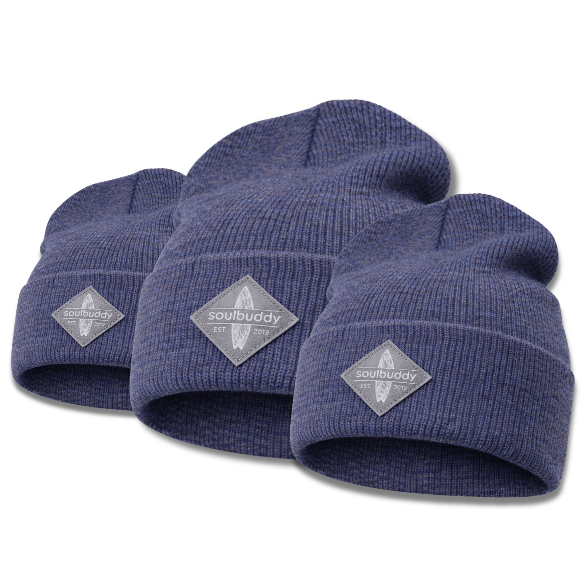 FAMILY Beanies 3er-Set - Deep Blue - Super Warm Edition - Adult & Kids L & L