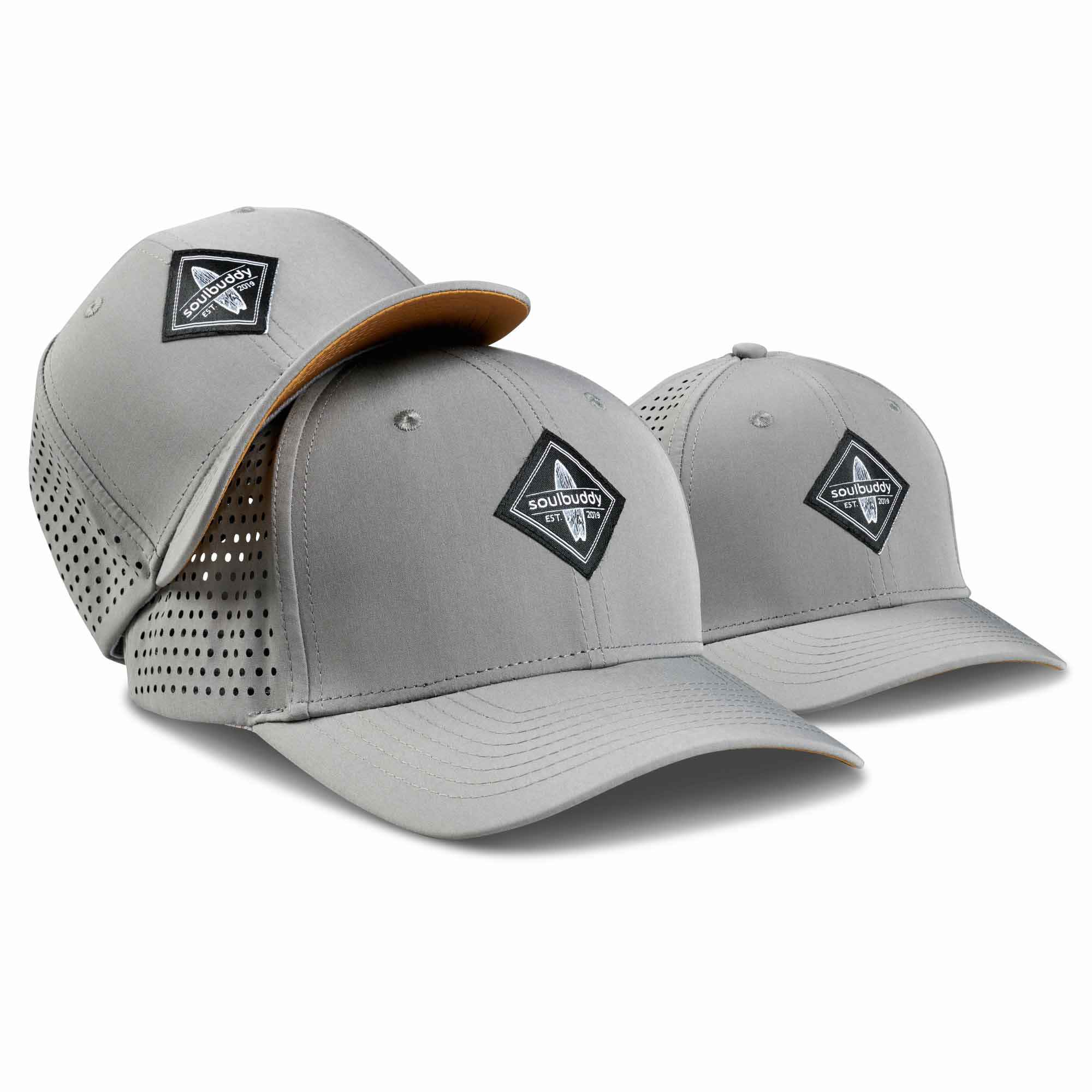 Sport Cap Light Grey 3er-Set Front