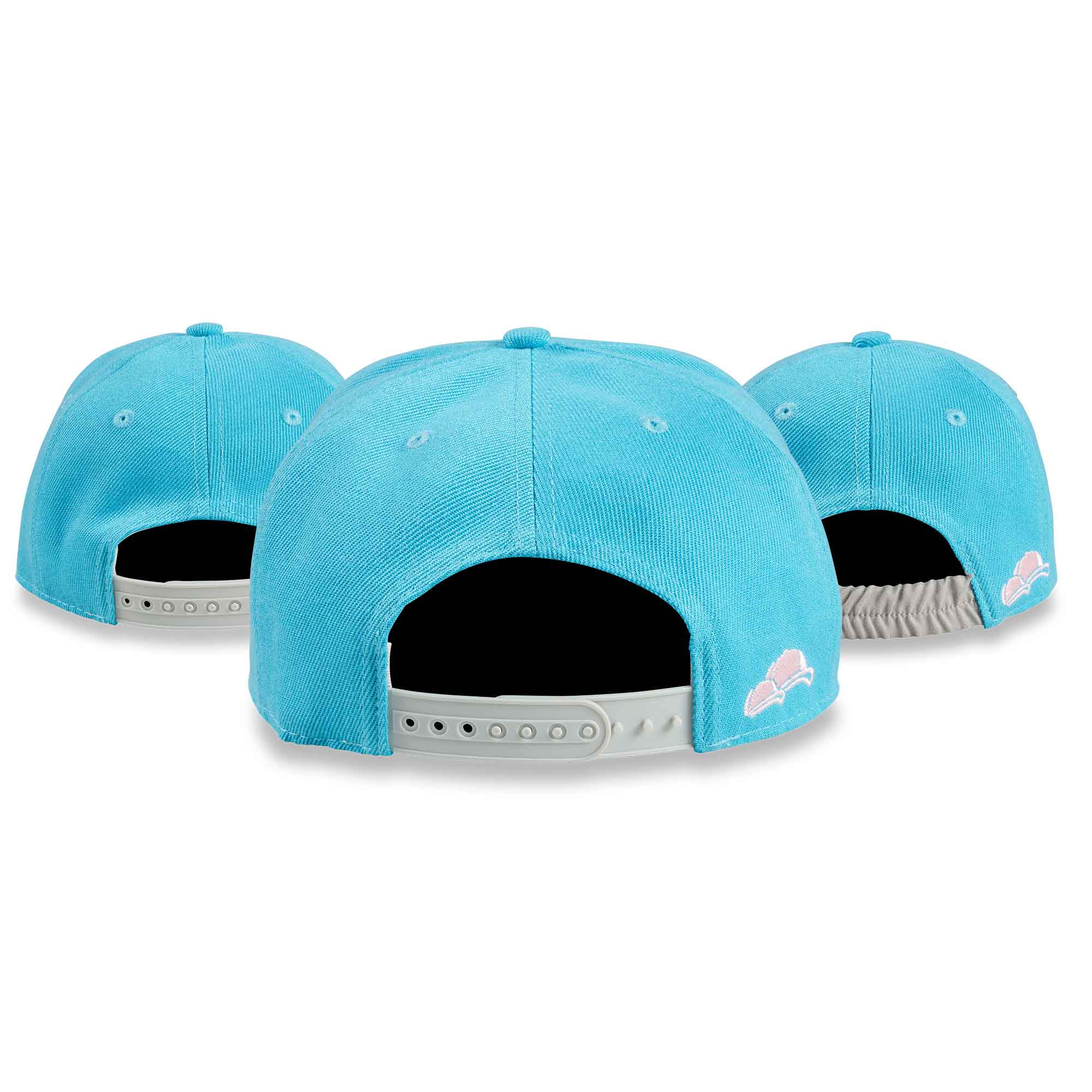 Soulbuddy 3er-Set Snapback Cap Skyblue Pink Hinten Snap Rubber
