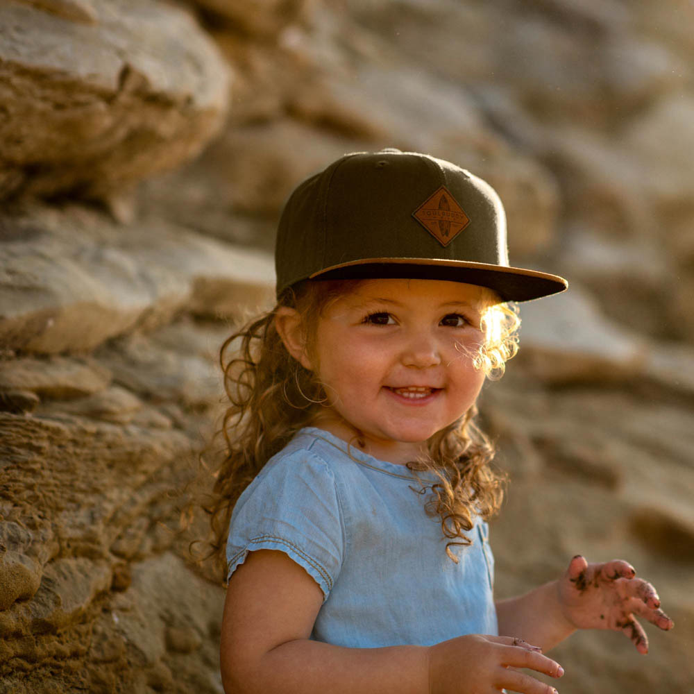 Kinder-Snapback Cap olivgrün