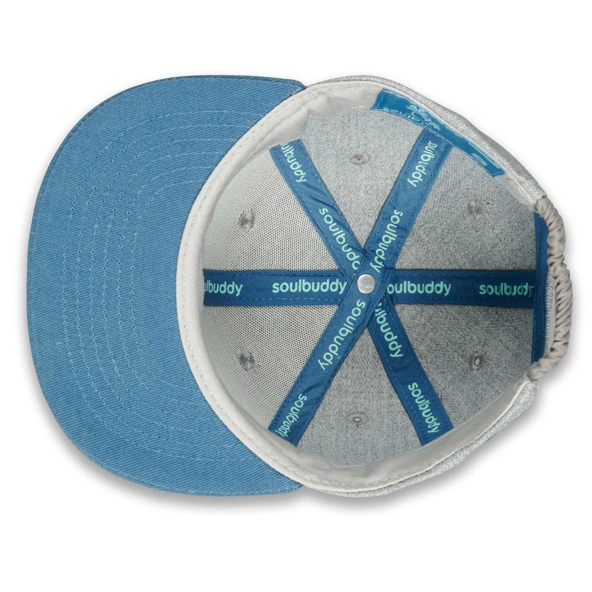 Kinder Cap Mädchen Jungen grau-blau innen
