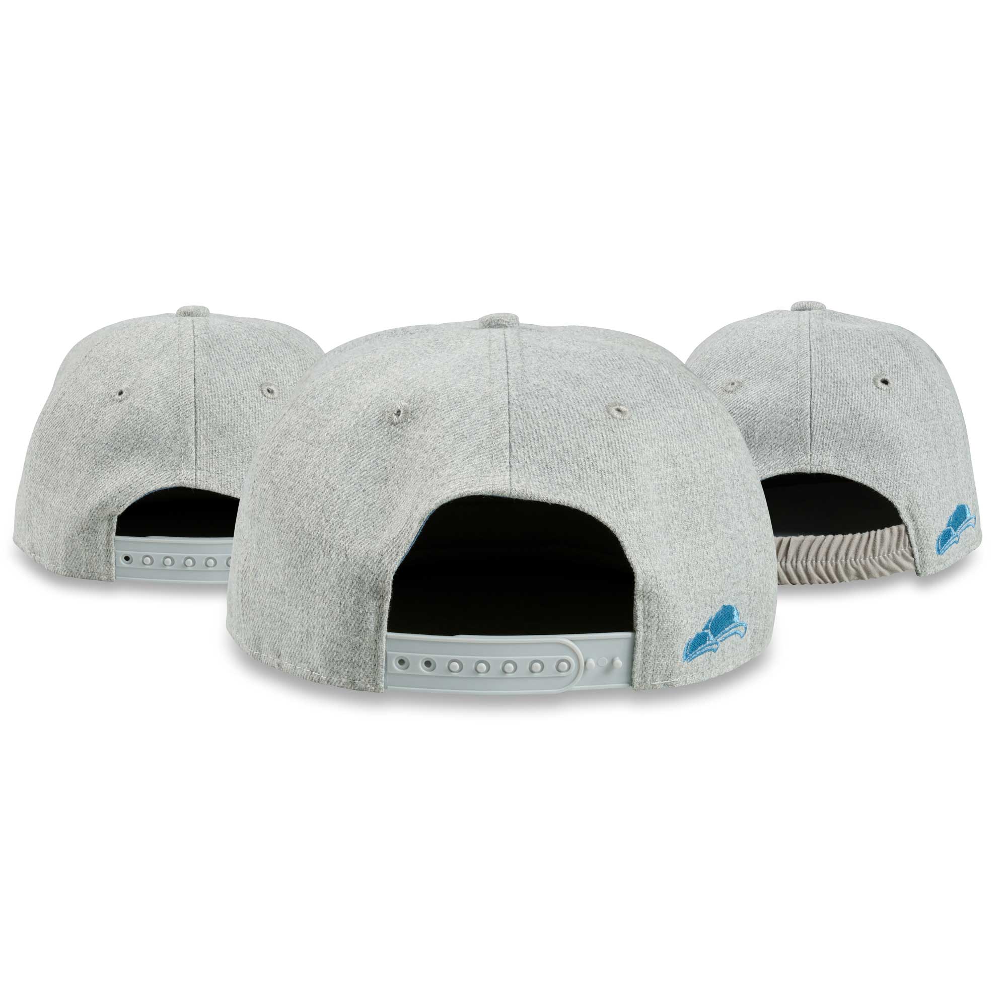 Snapback Caps 3er-Set grau-blau hinten